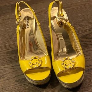 Michael Kors wedges, almost new, only worn 5 times, 3.5 inch heels, size9